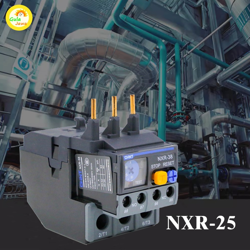 Relay Thermal CHINT NXR-25 Asli 2.5A-4A Pengaman Overload Motor CHINT THERMAL OVERLOAD RELAY NXR-25 