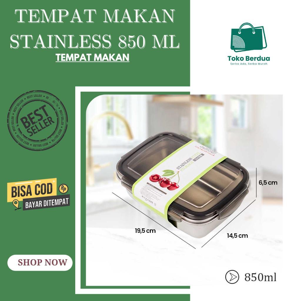 TEMPAT MAKAN ANTI TUMPAH STAINLESS 850 ML