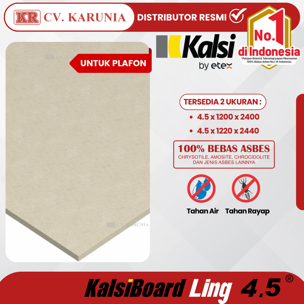 KalsiBoard Ling 4.5mm | KalsiBoard Plafon | Papan KalsiBoard