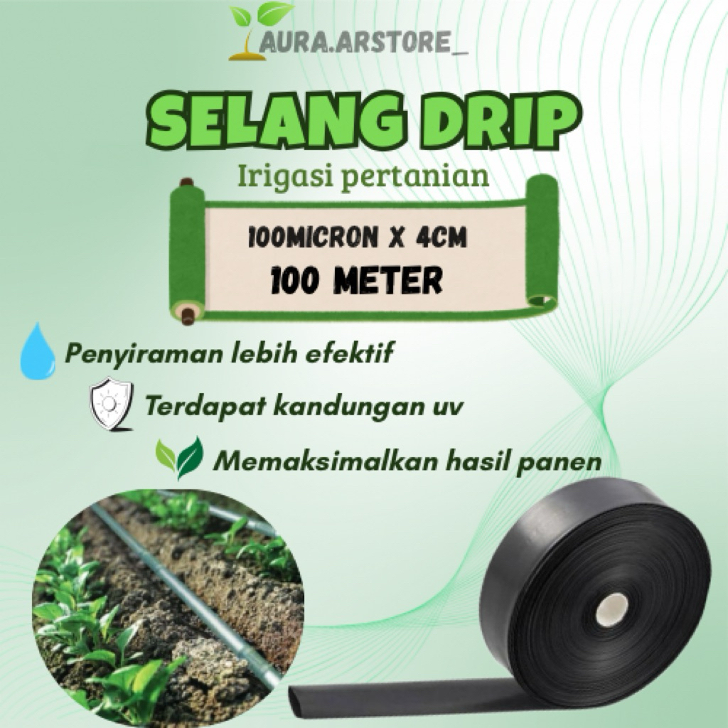 SELANG DRIP 3/4 100micron x 4cm panjang 100meter bahan HDPE POLYETHILENE