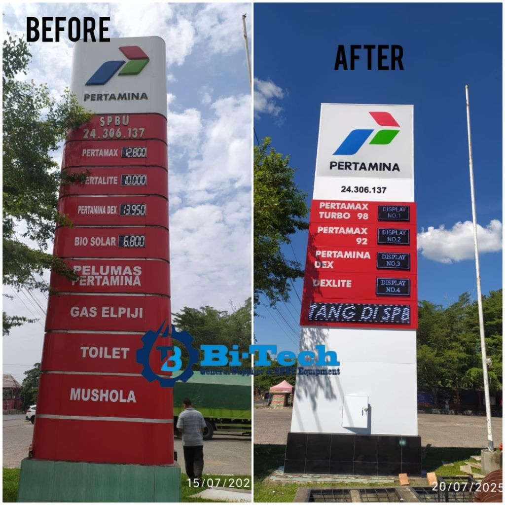 Totem SPBU Pertamina Renovasi Totem SPBU Pertamina Terbaru 2025