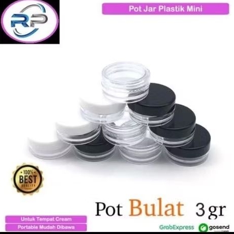 Tempat Krim Kecil 3 Gram Pod Cream Bulat Bening