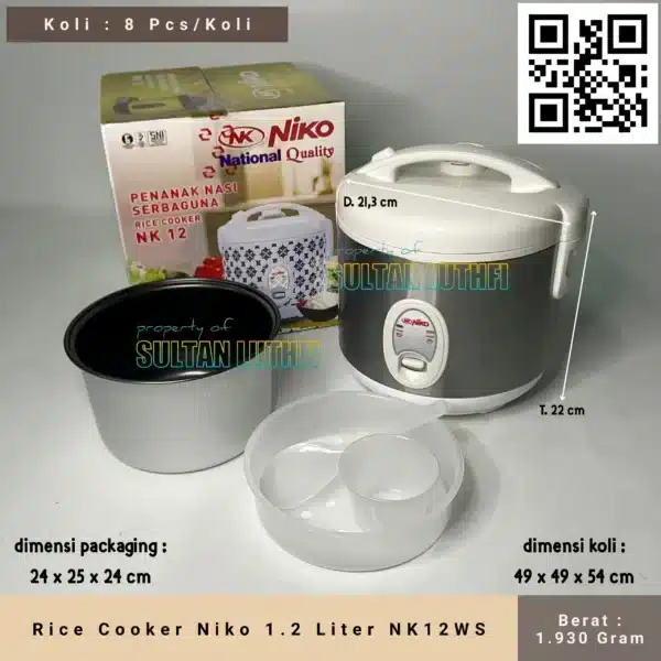 Rice Cooker Niko 1.2 Liter NK12WS