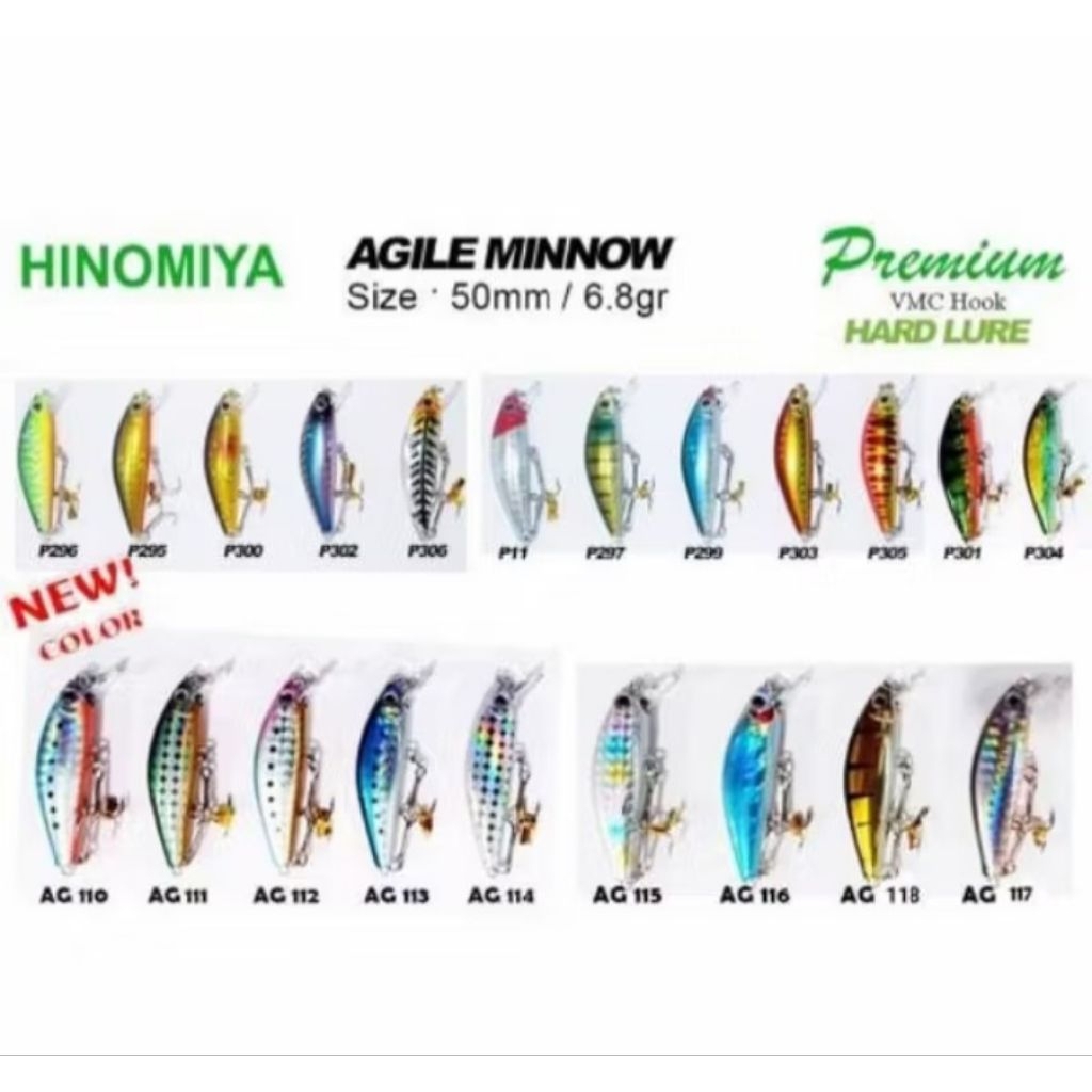 Lure HINOMIYA PREMIUM AGILE 50 mm 6.8 gr minnow ultralight UL