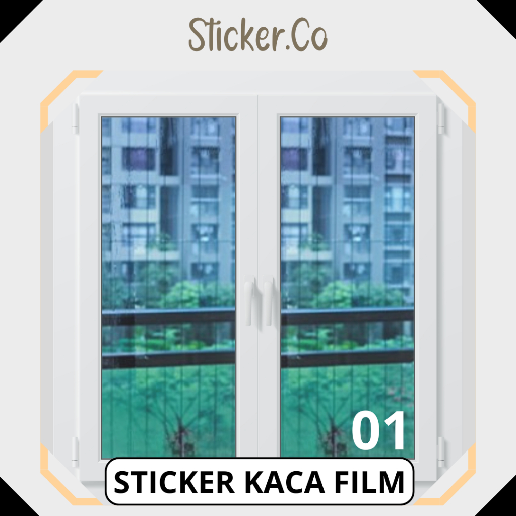Sticker.Co Sticker Kaca Film Agak Biru / Perak Biru Tua Ukuran 60cm / 90cm x 2m / 3m