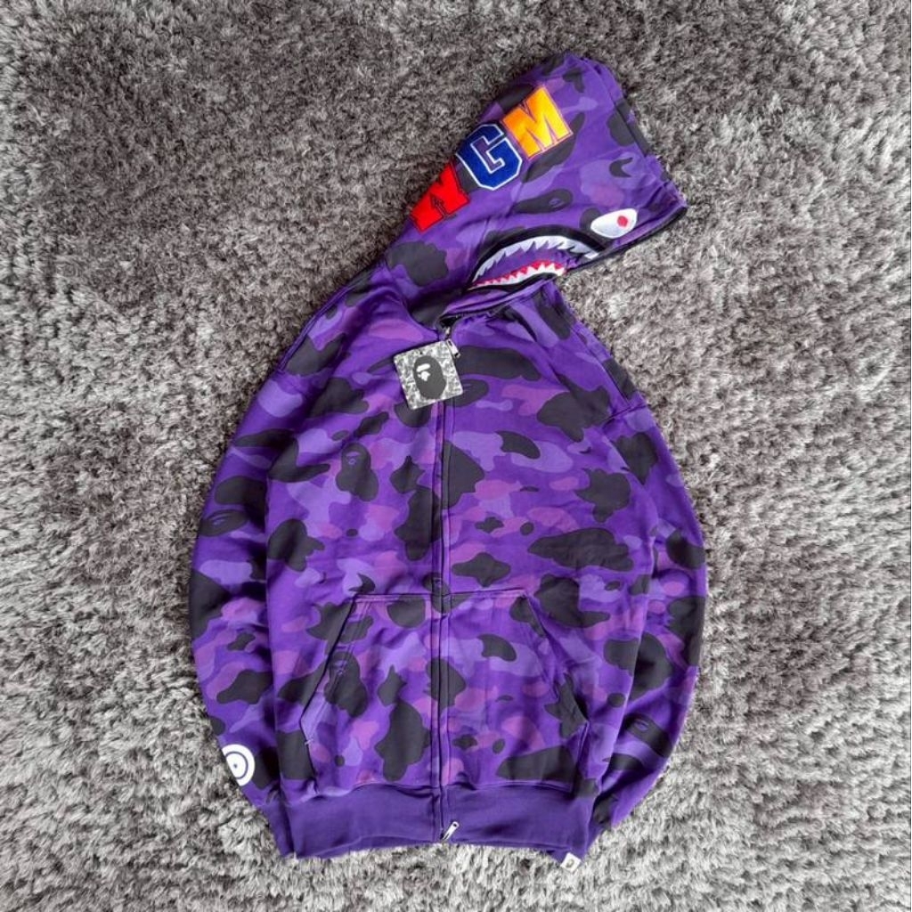 Jaket Hoodie A bathing ape Purple-Jaket Ziper-Jaket Bape-Jaket Bape Fullzip