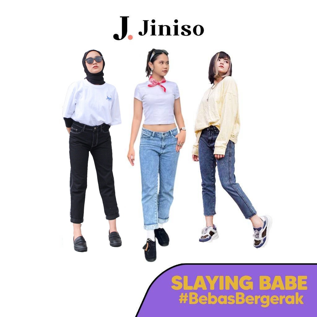 JINISO - Boyfriend Highwaist Slaying Babe Jeans
