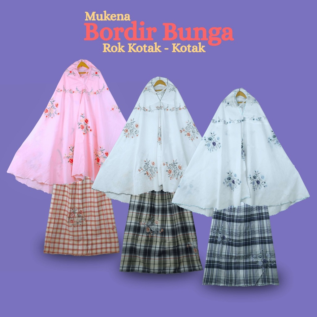Mukena katun paris bordir premium ukuran jumbo harga terjangkau kualitas bagus aneka warna dan motif
