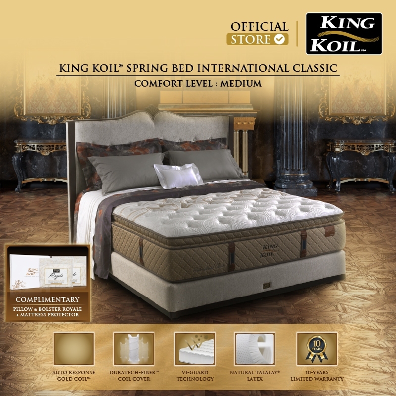 KING KOIL International Classic - Kasur Spring Bed [Full Set]