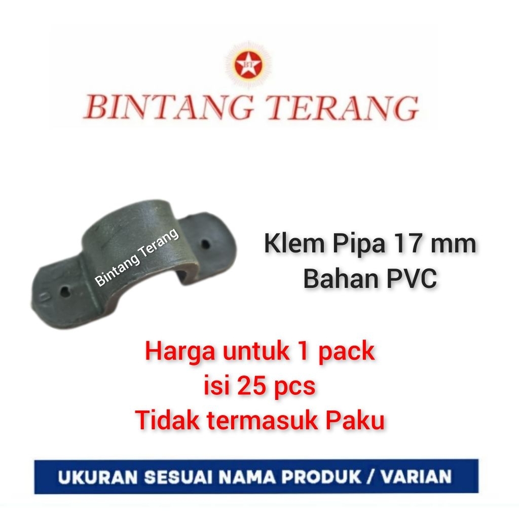 Klem Pipa Listrik 5/8 - 17 mm - isi 25 pcs / Klem Omega Conduit PVC / Penjepit Pengait Pipa Listrik 