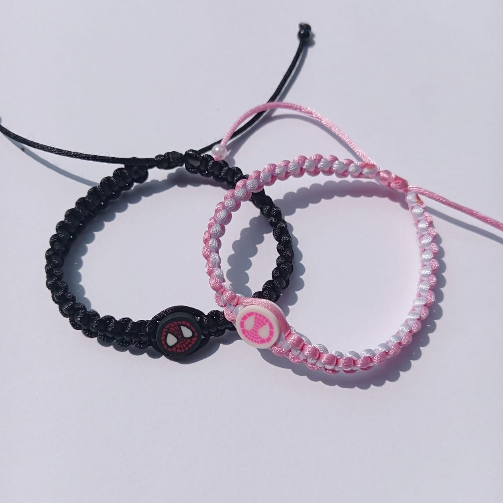Gelang couple spiderman - Gelang rajut spiderman - gelang rajut couple
