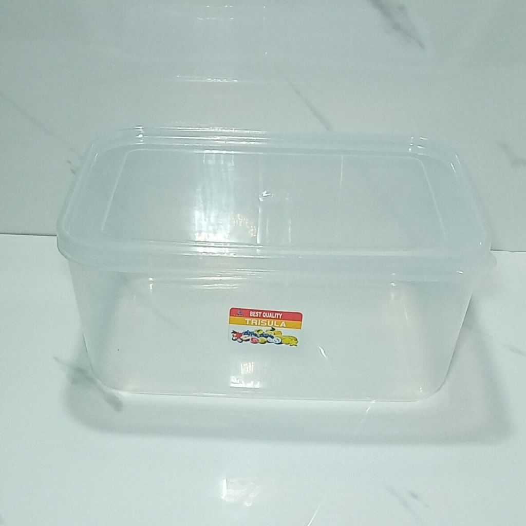 12pcs&6pcs KOTAK MAKANAN TRISULA 1800ML/TOPLES PLASTIK BENING