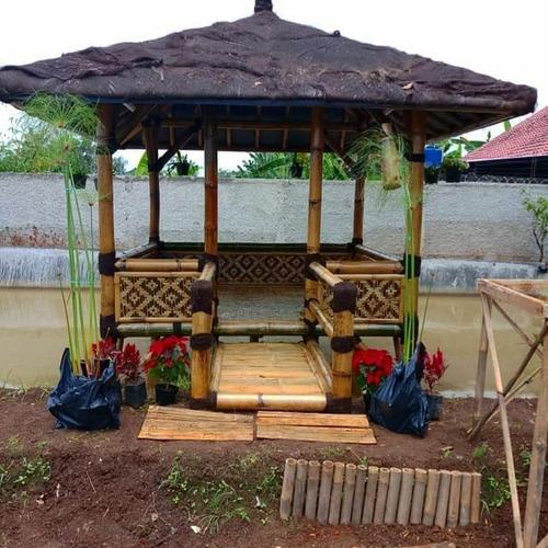 Gajebo bambu / saung bambu / Rumah bambu / saung lesehan / saung awi