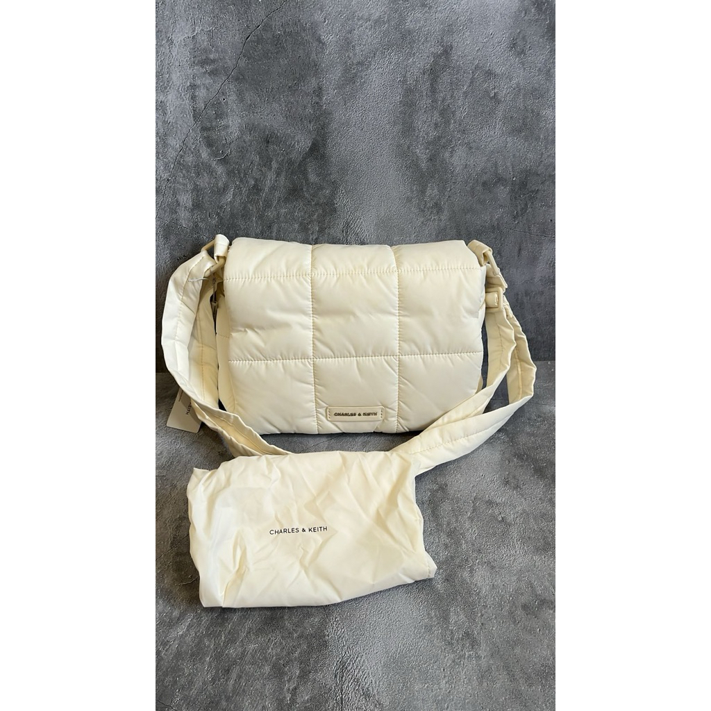 Charles & Keith Sling Bag - Beige (New - 100% Original)