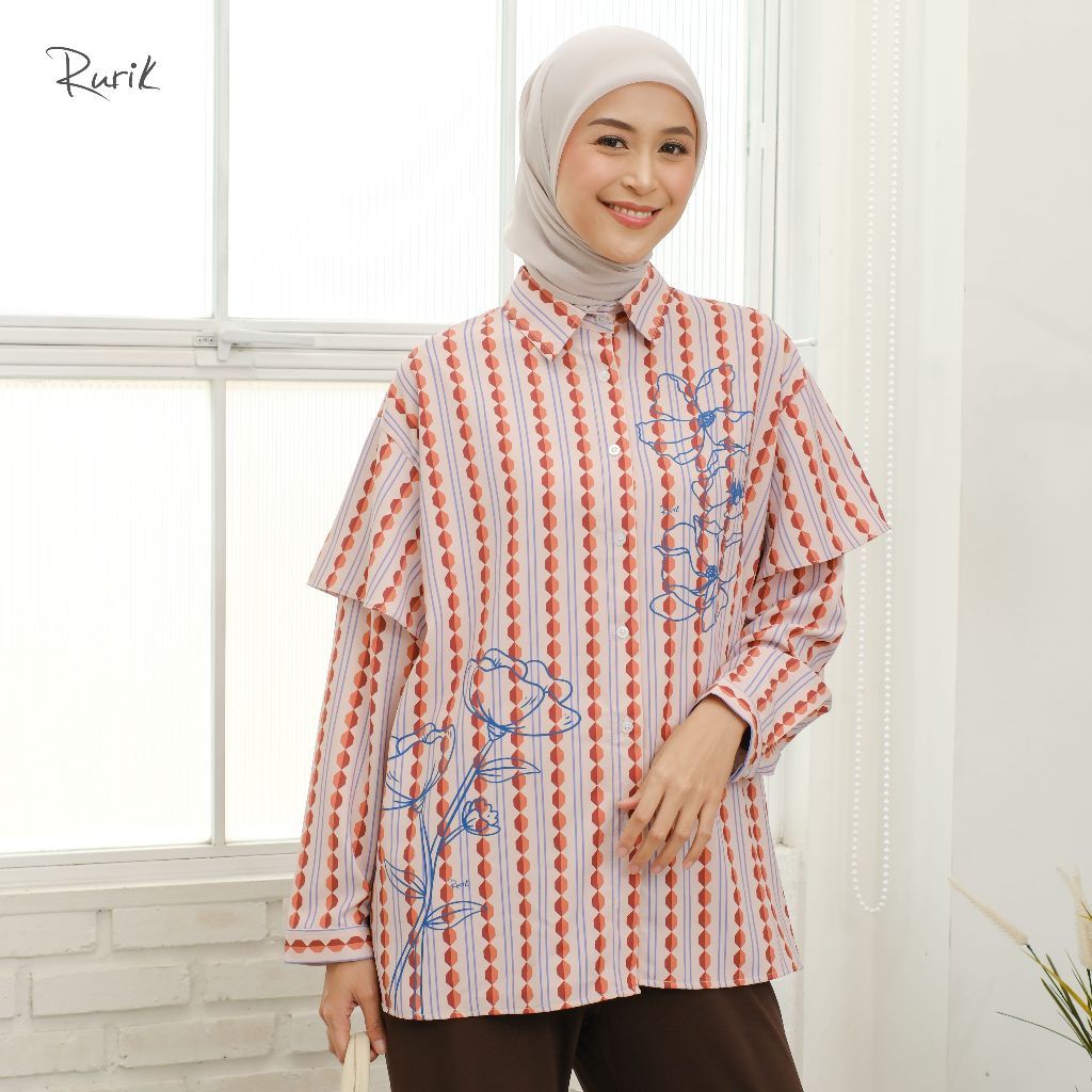 Rurik Kemeja Wanita Printing Oversize Kamia Print Shirt