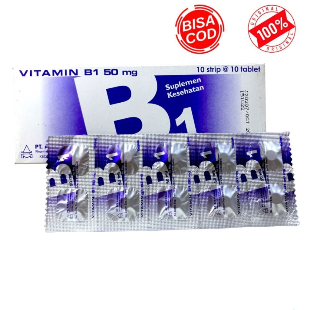 Vitamin B1 50mg AFI FARMA ( Membantu memenuhi Kebutuhan Vitamin B1 )