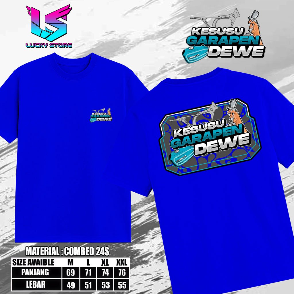 LuckyStore Kaos Laki Laki Distro DTF Motif KESUSU GARAPEN DEWE combed 24s