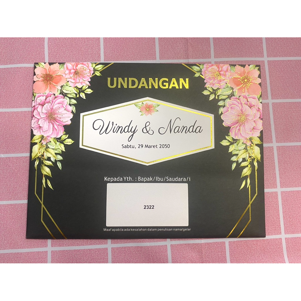 blangko undangan kosongan ERBA kode 2322 (AMPLOP+COVER+ISI)
