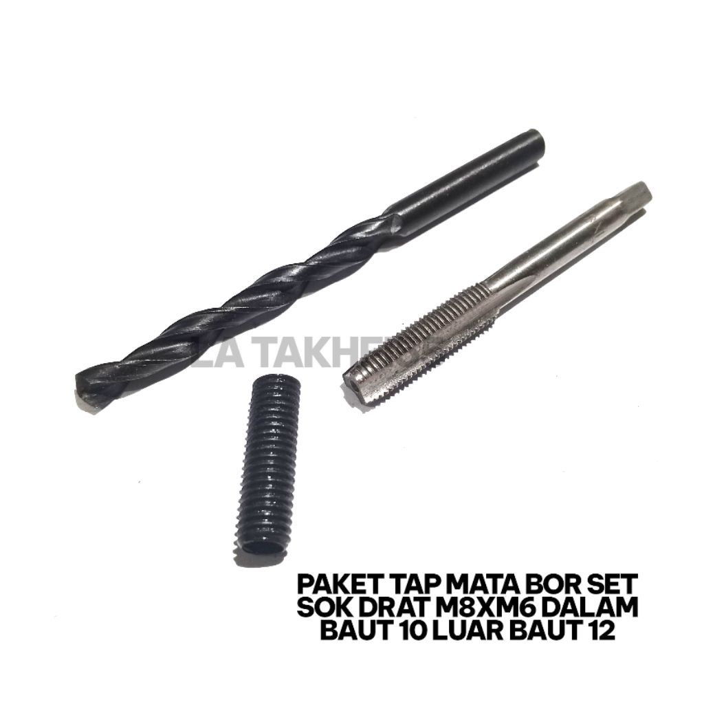 Paket Komplit Tap Mata Bor Set Sok Drat M8XM6 Baut 10 Verbos Baut CVT Fasteners & Hooks