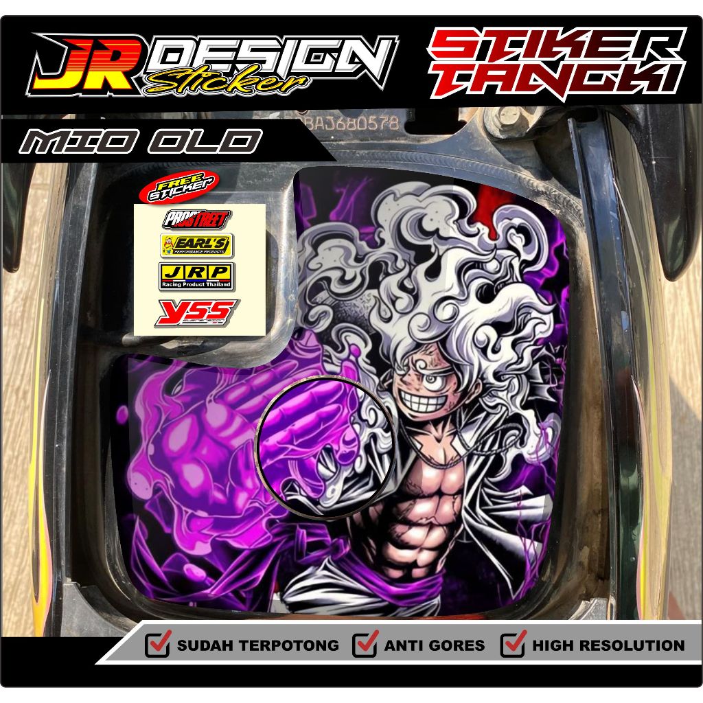 Sticker Tangki Bensin Mio Sporty/Old Mio Soul Karbu Fino Karbu Stiker Tangki Mio One Piece luffy Sud