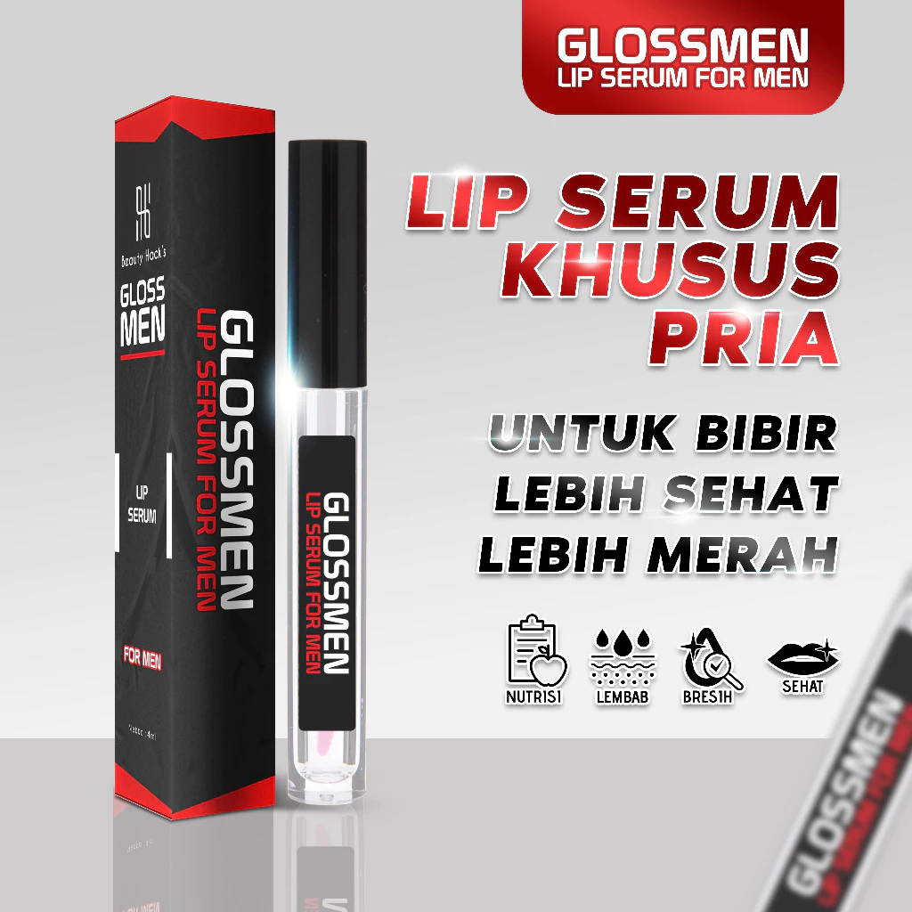 GlossMen Lip Serum Pria Alami Pelembap Bibir || GlossMen Lip Serum Pria Alami Pencerah Bibir