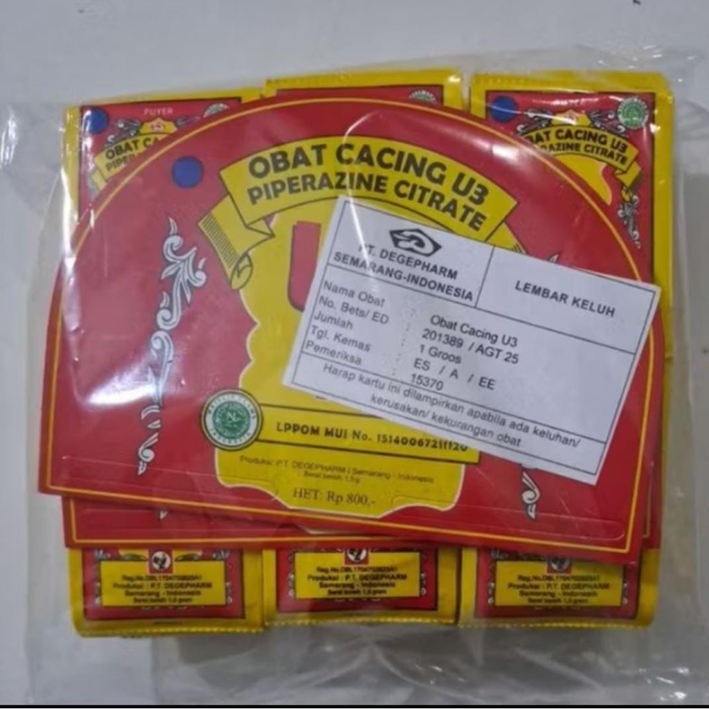 Paket Herbal Terbaru Obat Cacing U3 puyer Kemasan 1 Pak