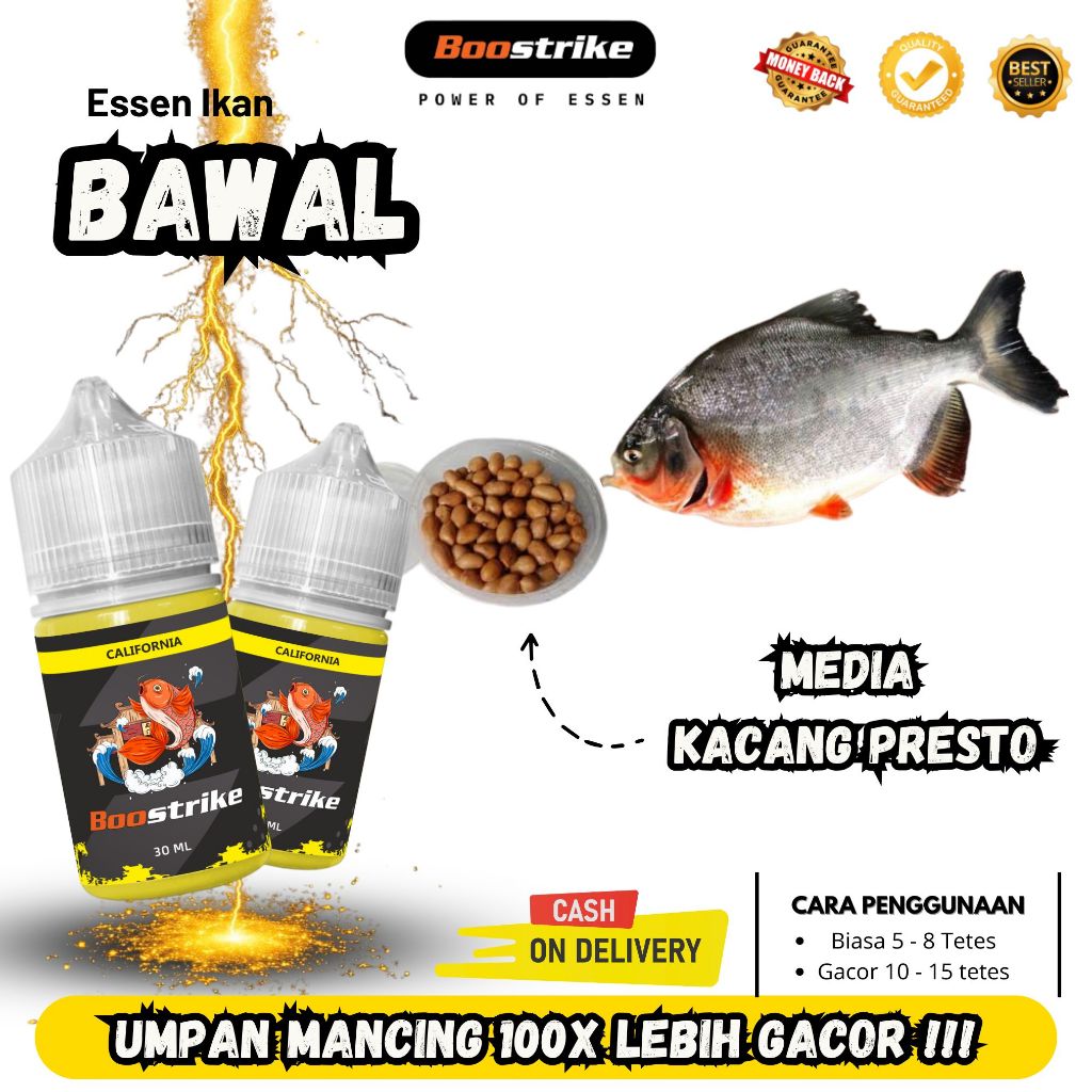 Essen Ikan Bawal Extra Strong Media kacang Presto Untuk Harian Dan Galatama | Essen Boostrike 30ml