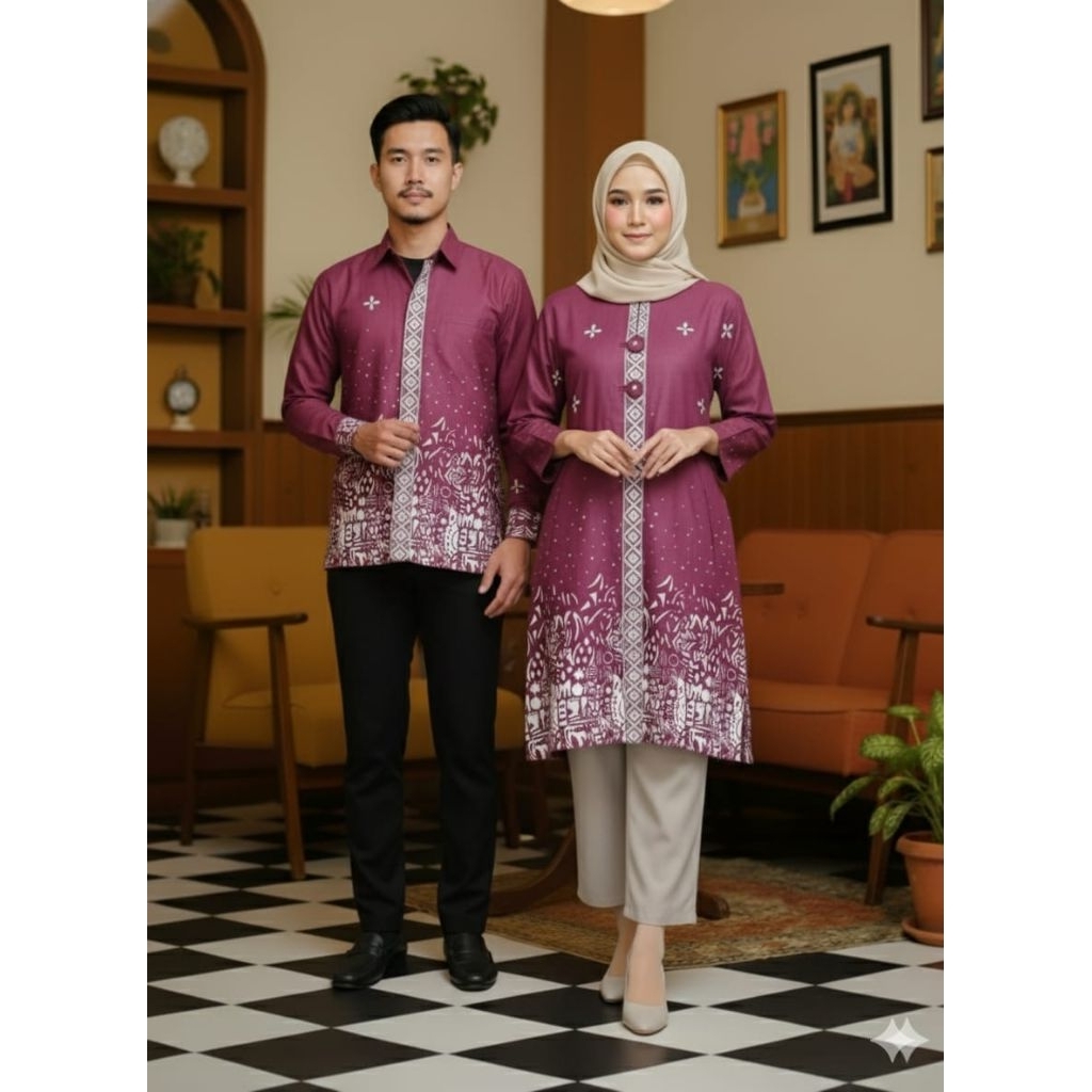 Batik couple bahan katun prima premium