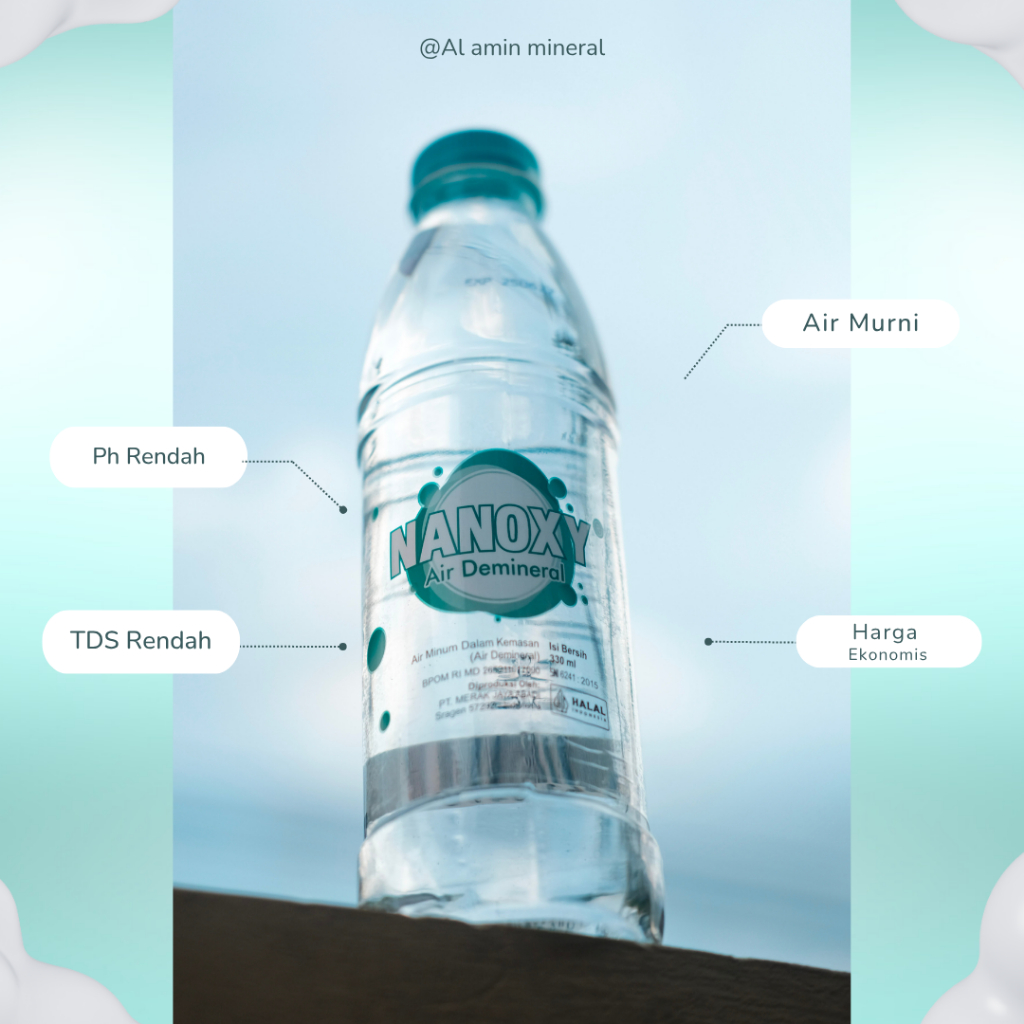 Harga Ekonomis Air Minum Nanoxy 330ml – 1 Dus Isi 24 Botol Air Murni TDS Rendah