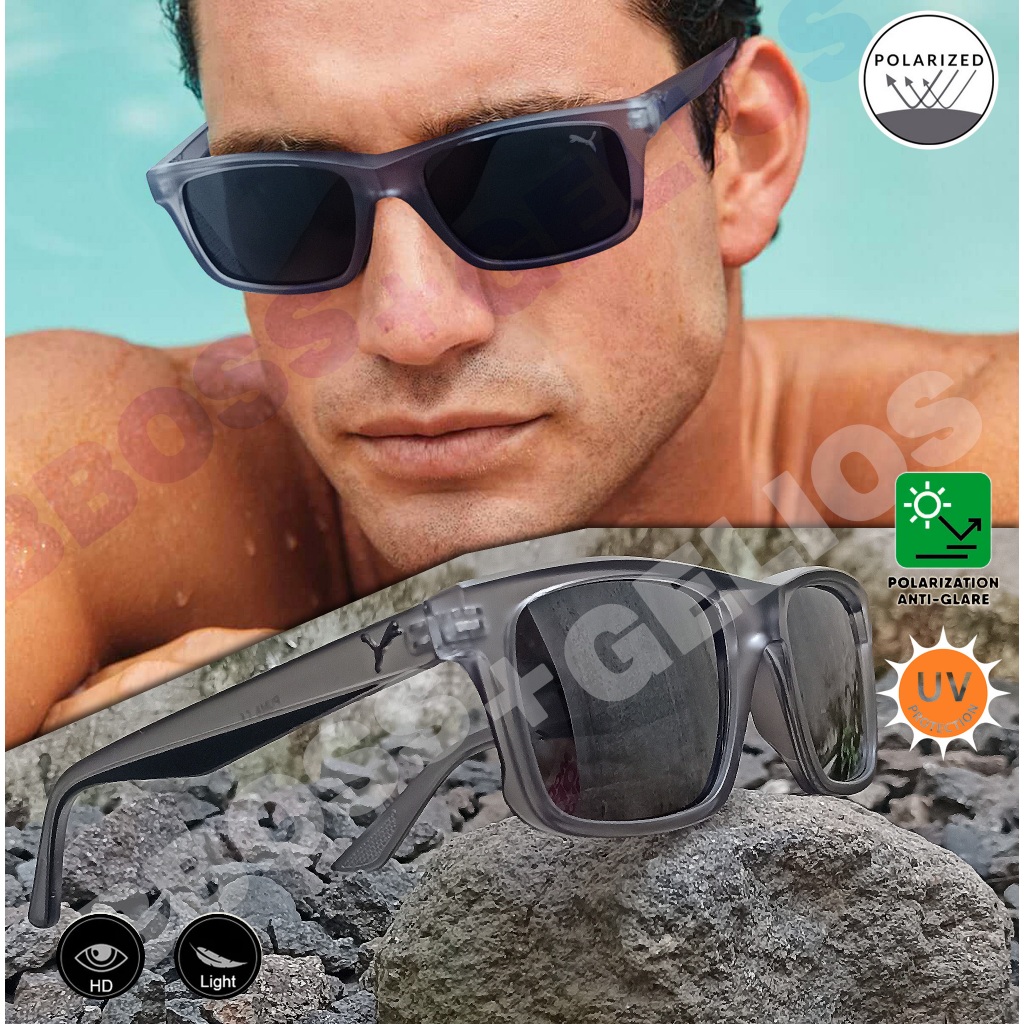 KACAMATA HITAM POLARIZED ORIGINAL PRIA PUMA CLUB CLEAR MATTE BLACK DOP SUNGLASSES UNISEX KACA MATA G