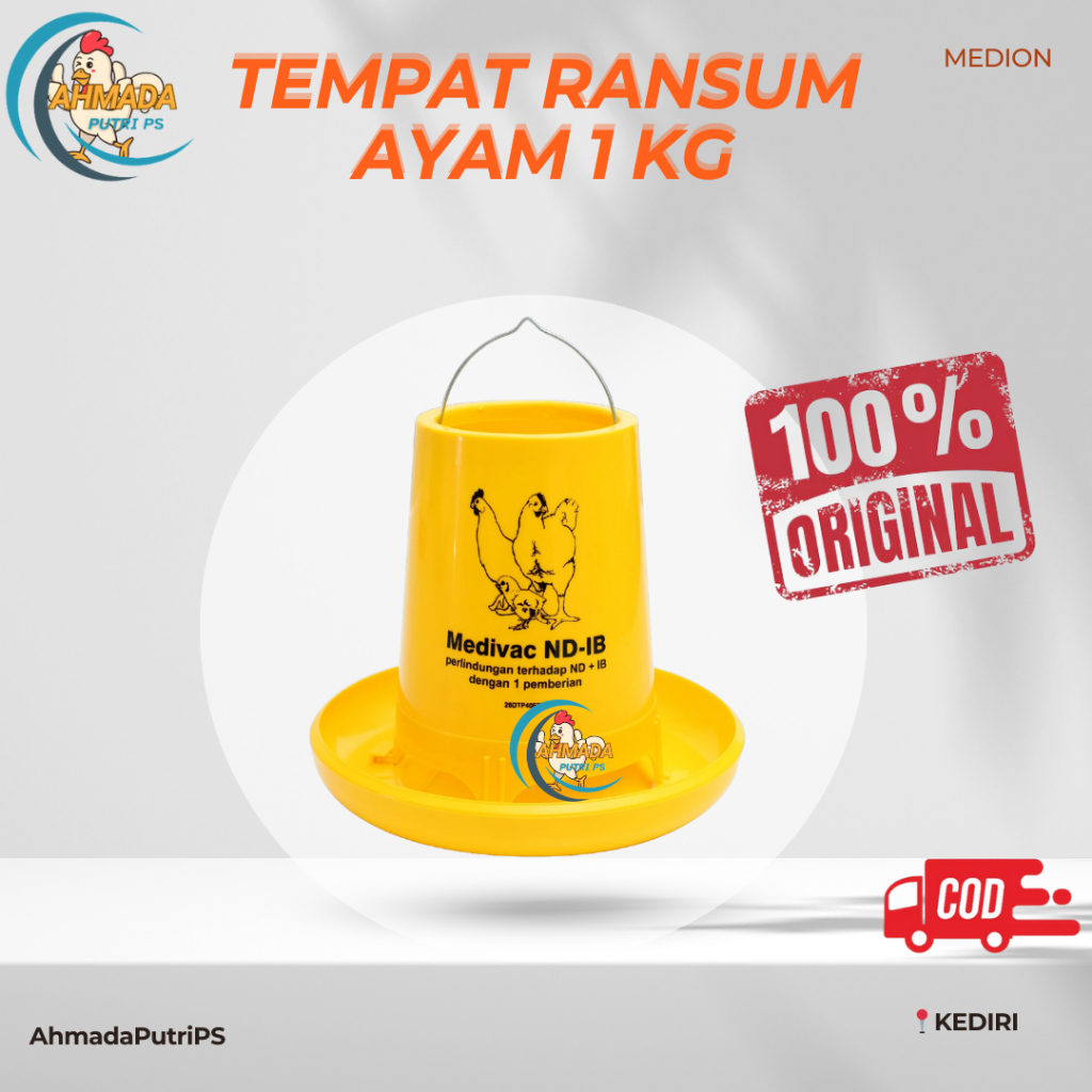 Tempat Pakan Ayam 1 Kg Medion | TEMPAT RANSUM AYAM 1KG MEDION