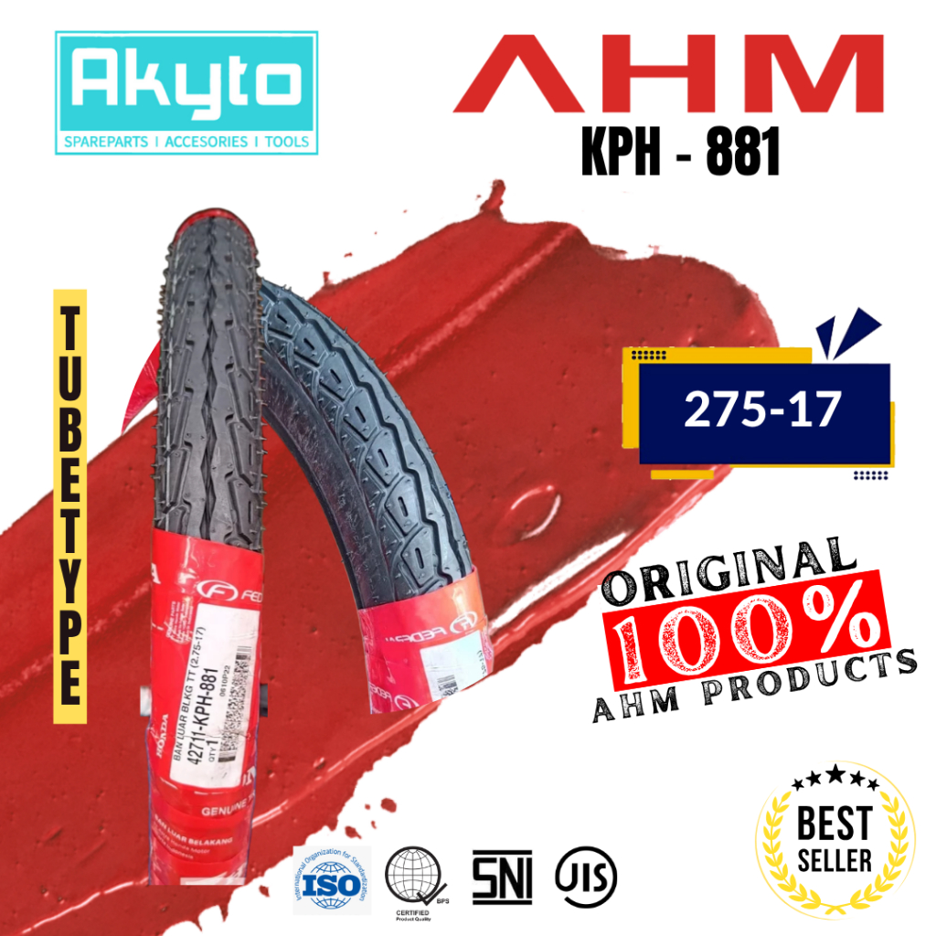 BAN MOTOR TUBETYPE AHM RING 17 / ASTRA HONDA MOTOR / R17 NON TUBELESS / AHM-KPH881 (275-17) KPH