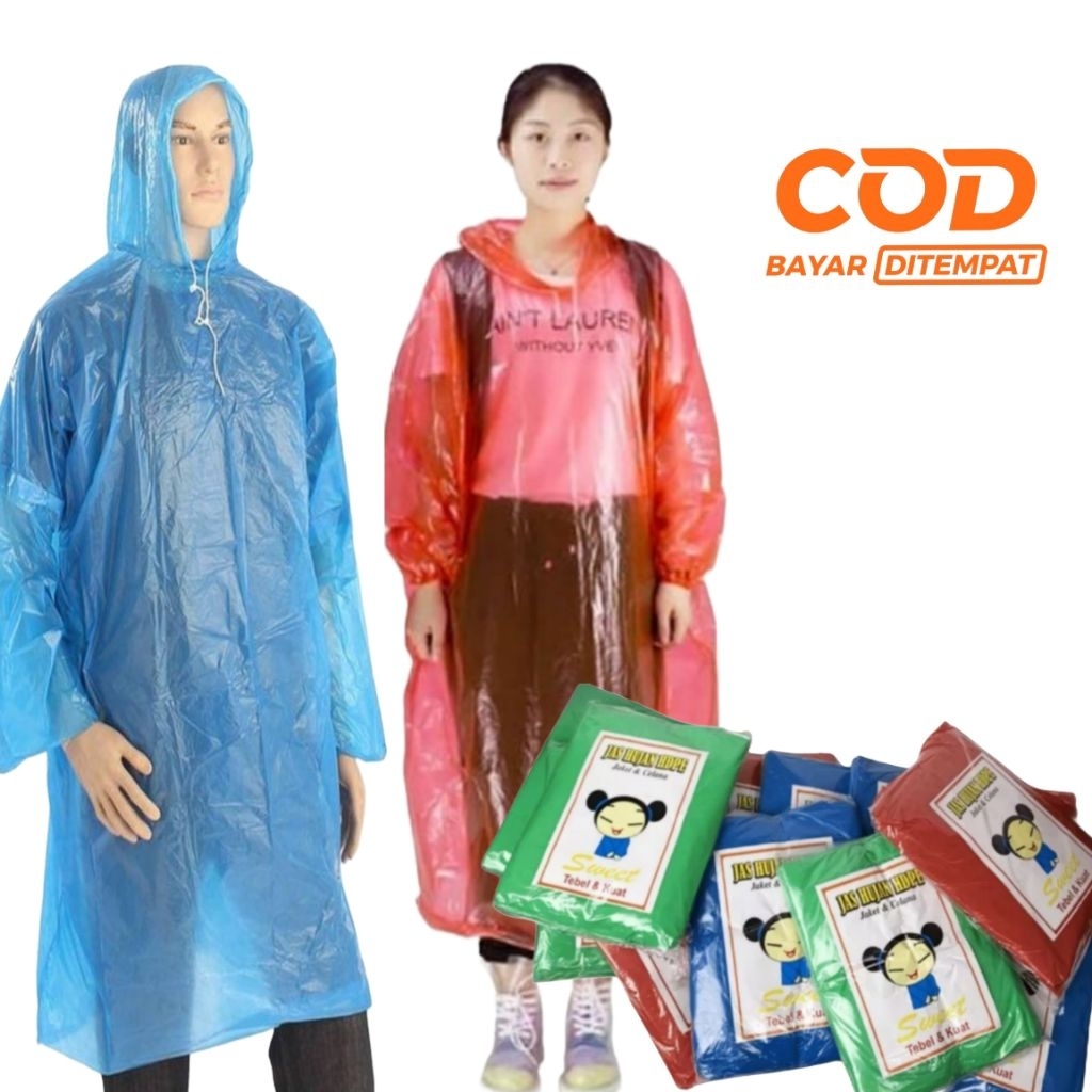 Jas Hujan Ponco Tebal Dan Kuat / Jas Hujan Plastik