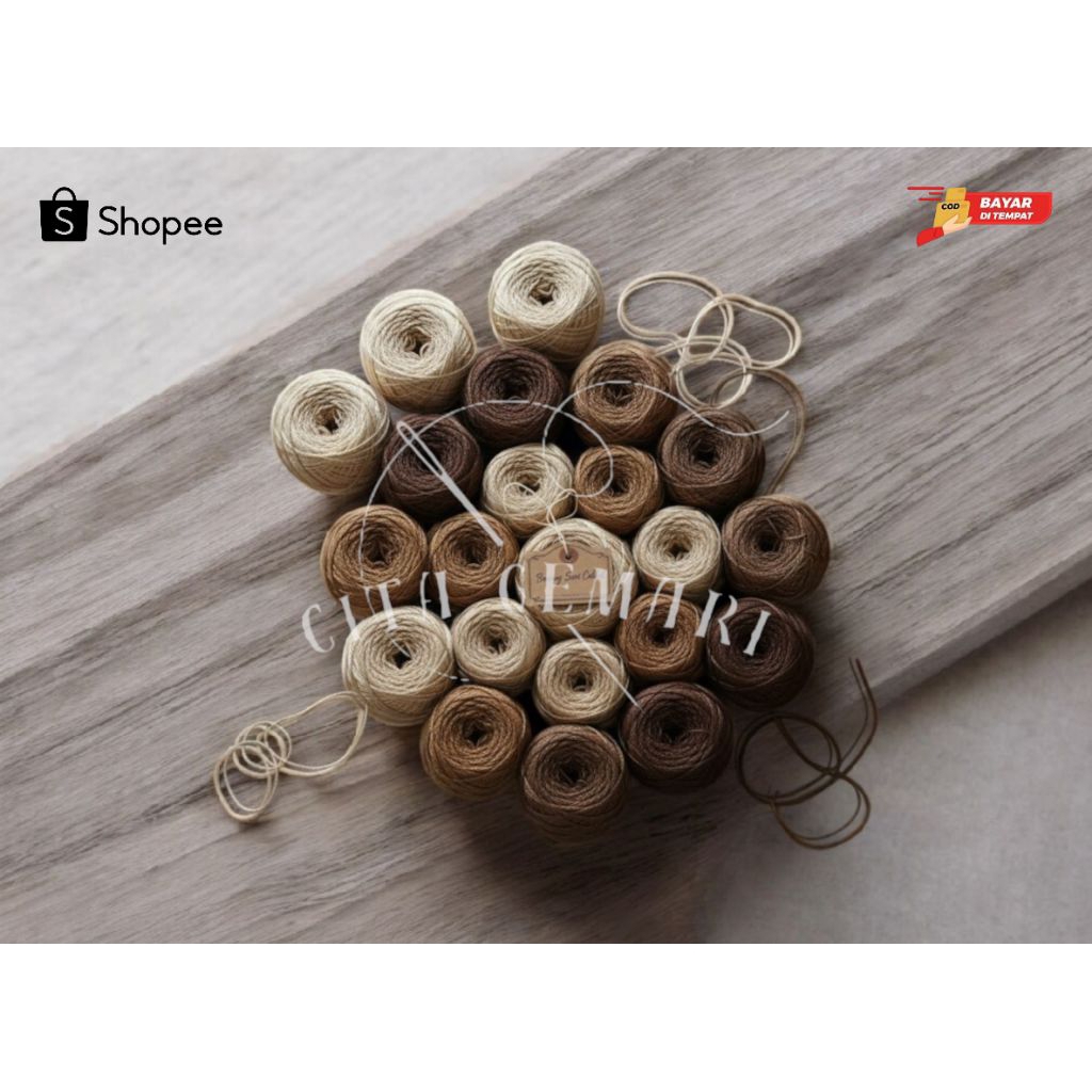 BENANG RAJUT POLY KILAP PILIH WARNA SERI COKELAT / BENANG RAJUT POLYESTER / BENANG RAJUT / RAJUT / B