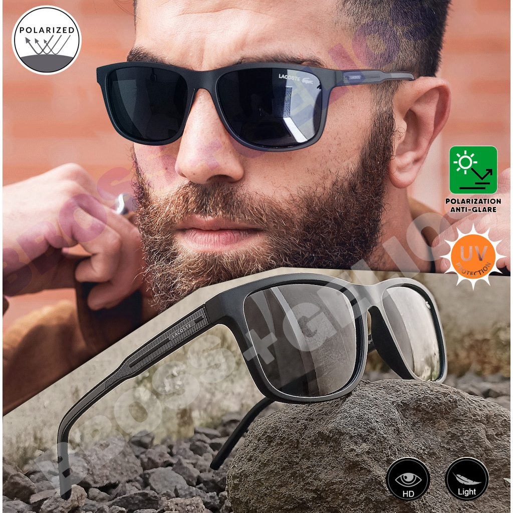 KACAMATA HITAM PRIA POLARIZED ORIGINAL LCT LOCK BLACK MATTE DOP SUNGLASSES UNISEX KACA MATA GAYA LEN