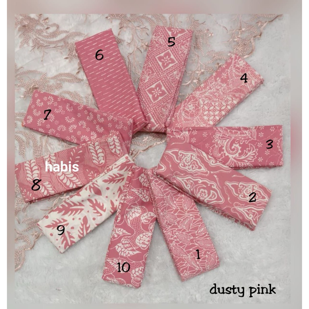 Kain Batik Cap Garutan  Warna Dusty Pink Kain Batik Meteran Seragaman - Kain Batik Bahan Katun