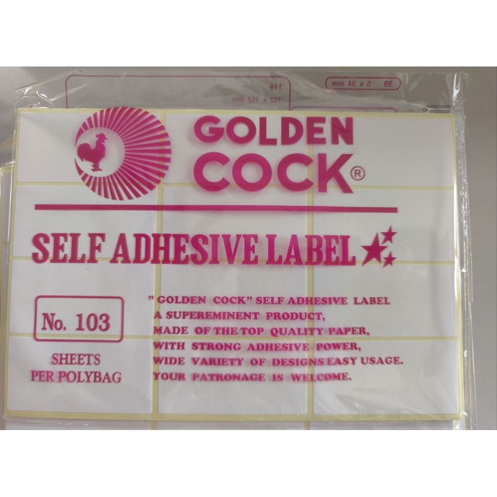 Label Golden cock No.103
