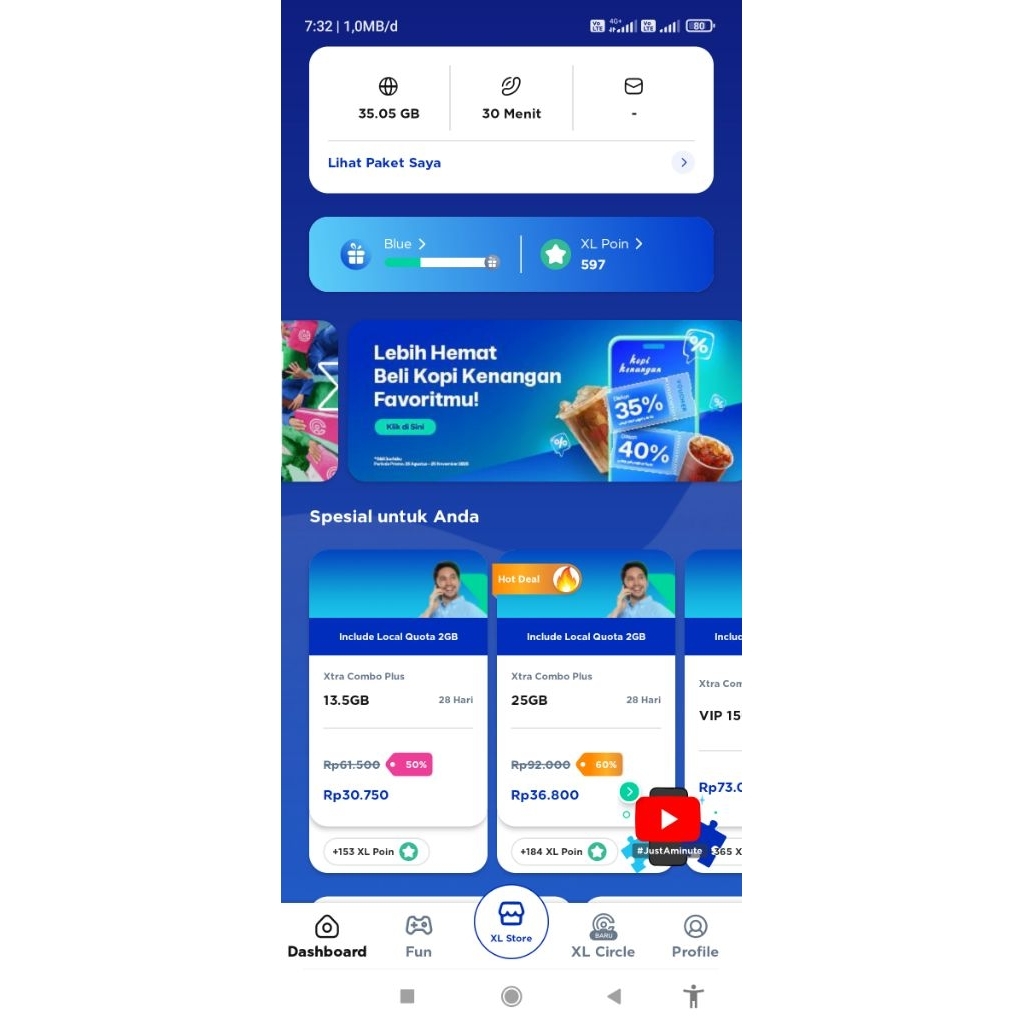 Perdana XL XTRA Combo Plus Diskon 60%