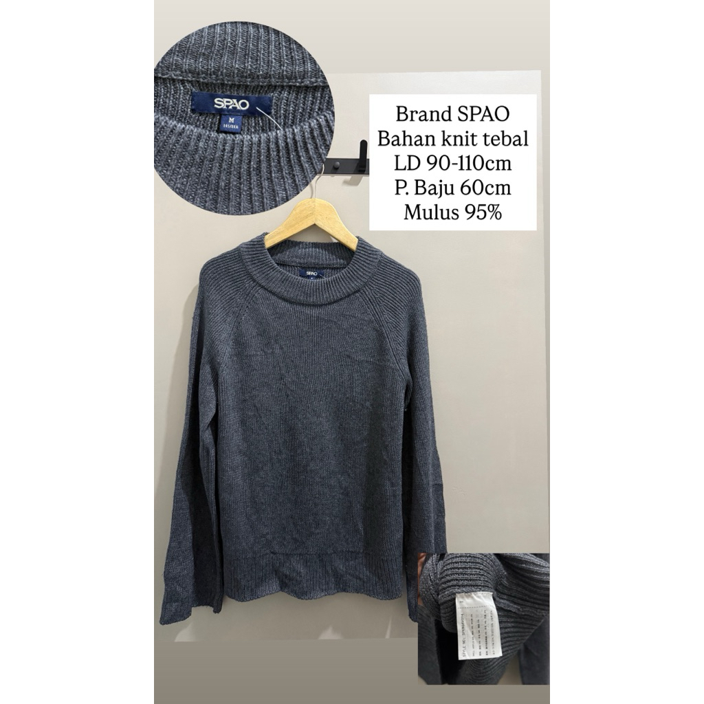 Preloved Sweater Abu SPAO 100% tempat_belanja.id