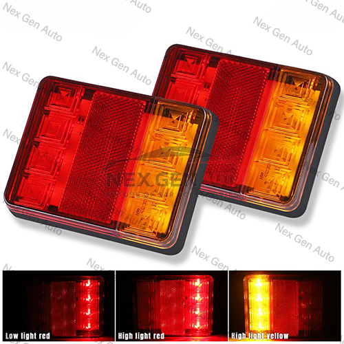 Stop Lamp Truk 12V/24V Lampu belakang LED Truk 8 LED Universal 12V