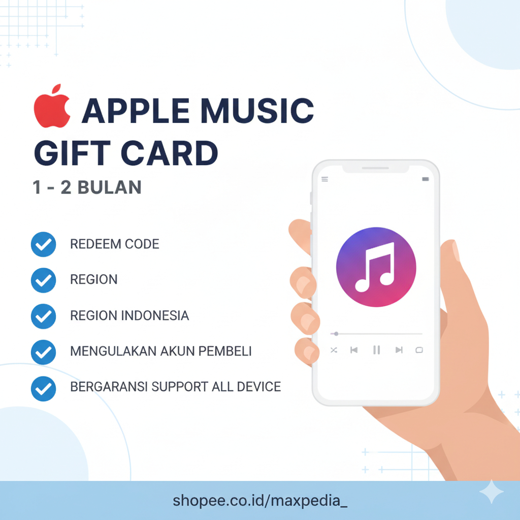 REDEEM GIFT CARD APPLE MUSIC 1 BULAN GARANSI PENUH