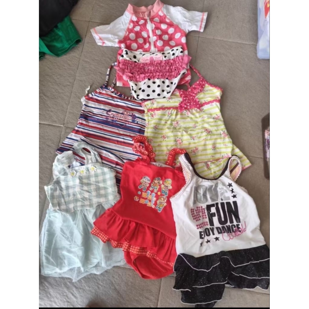 setelan pakaian renang anak swimsuit celana renang topi