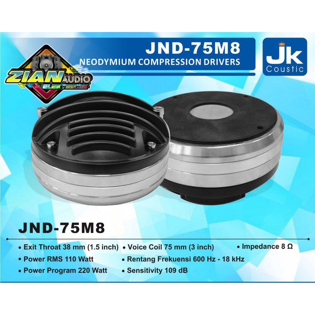 Tweeter Neodium Jk Coustic JND-75M8 3inchi original