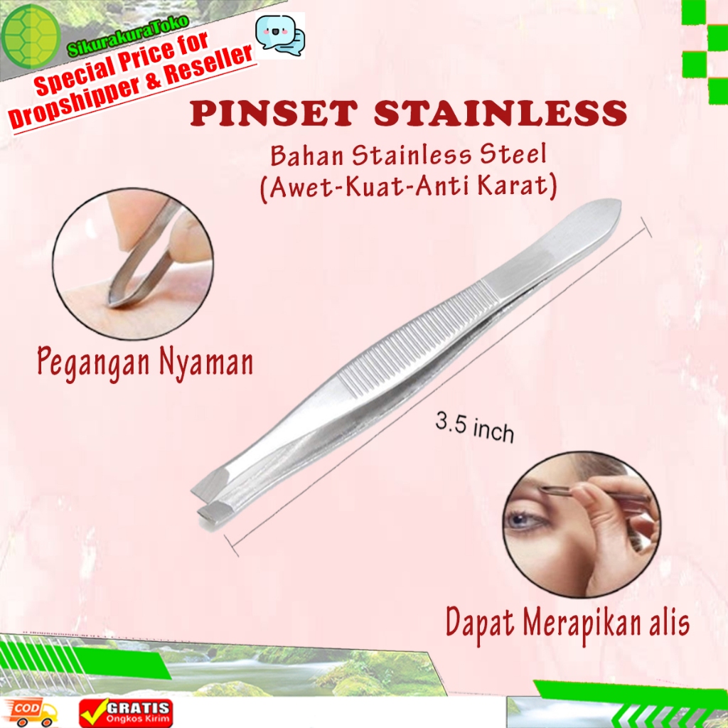 (SDA) PINSET STAINLESS MODEL JADUL / Pencabut Cabut Bulu Alis Kumis Jenggot Tipis