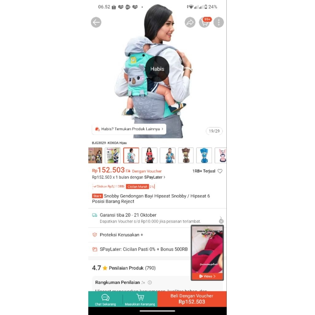 gendongan depan belakang bayi