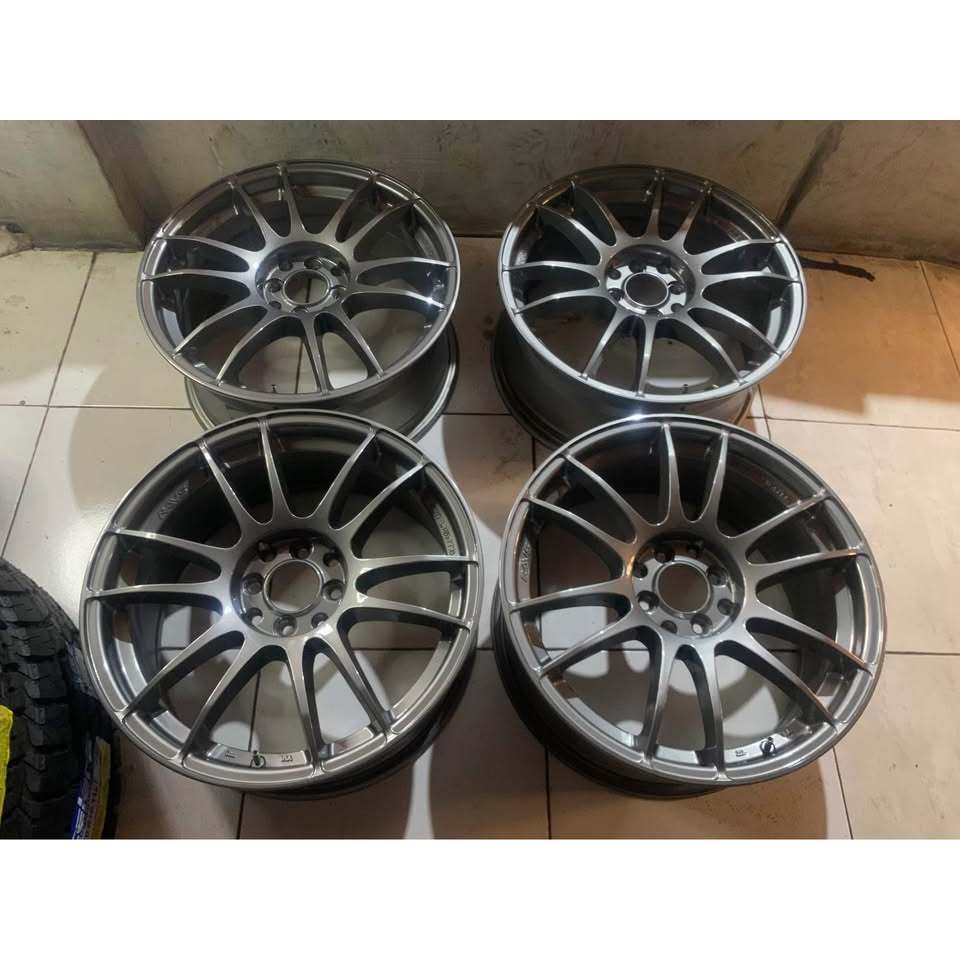 VELG SEKEN VELG MOBIL RACING RAYS RING 17 PCD 4X100/114 WARNA GREY