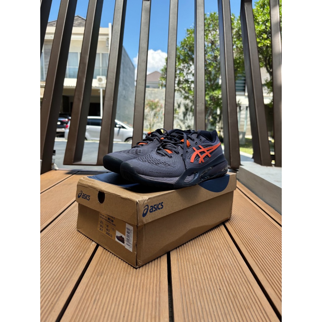 Asics Gel Resolution X GREYISH PURPLE/NOVA ORANGE original sepatu tennis