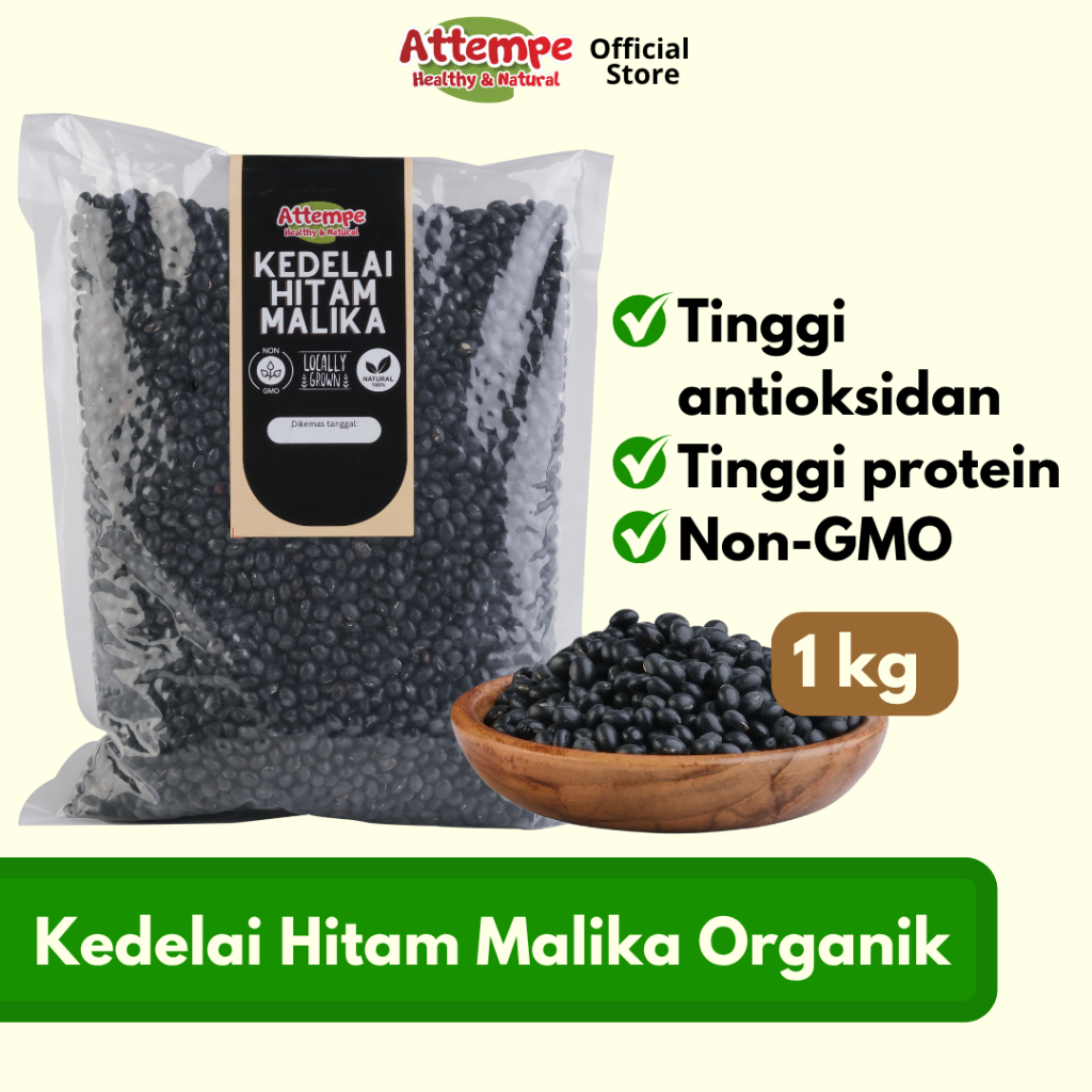 Kedelai Hitam Malika Lokal Non GMO 1 kg