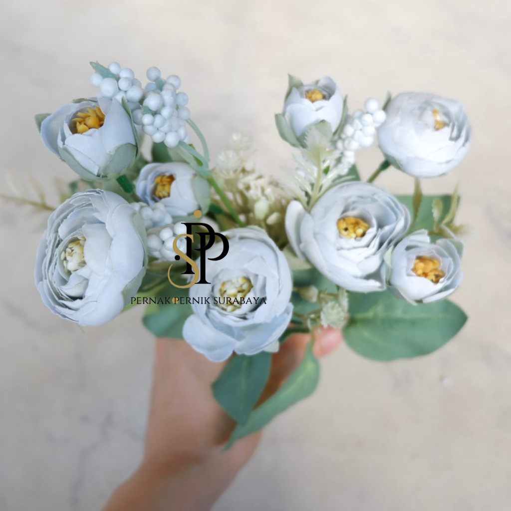 PPS - PEONY SALJU KECIL X5 BUNGA PALSU PEONY ARTIFICIAL FLOWER DECORATION DEKORASI MEJA TABLE BUKET 