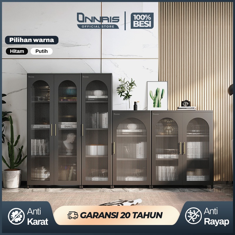 ONNAIS Lemari Pajangan Sudut Lemari Hias Rak Pajangan Ruang Tamu Kaca Lemari Tas Estetik Minimalis